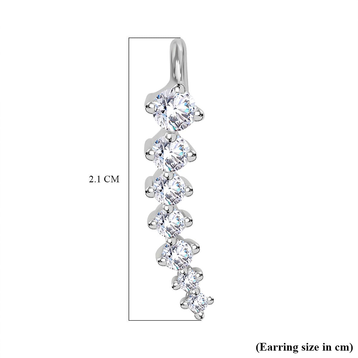 Simulated Diamond Climber Earrings with Hook