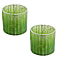 Set of 2 - Glass Candle Votives (Size 7cm) - Green