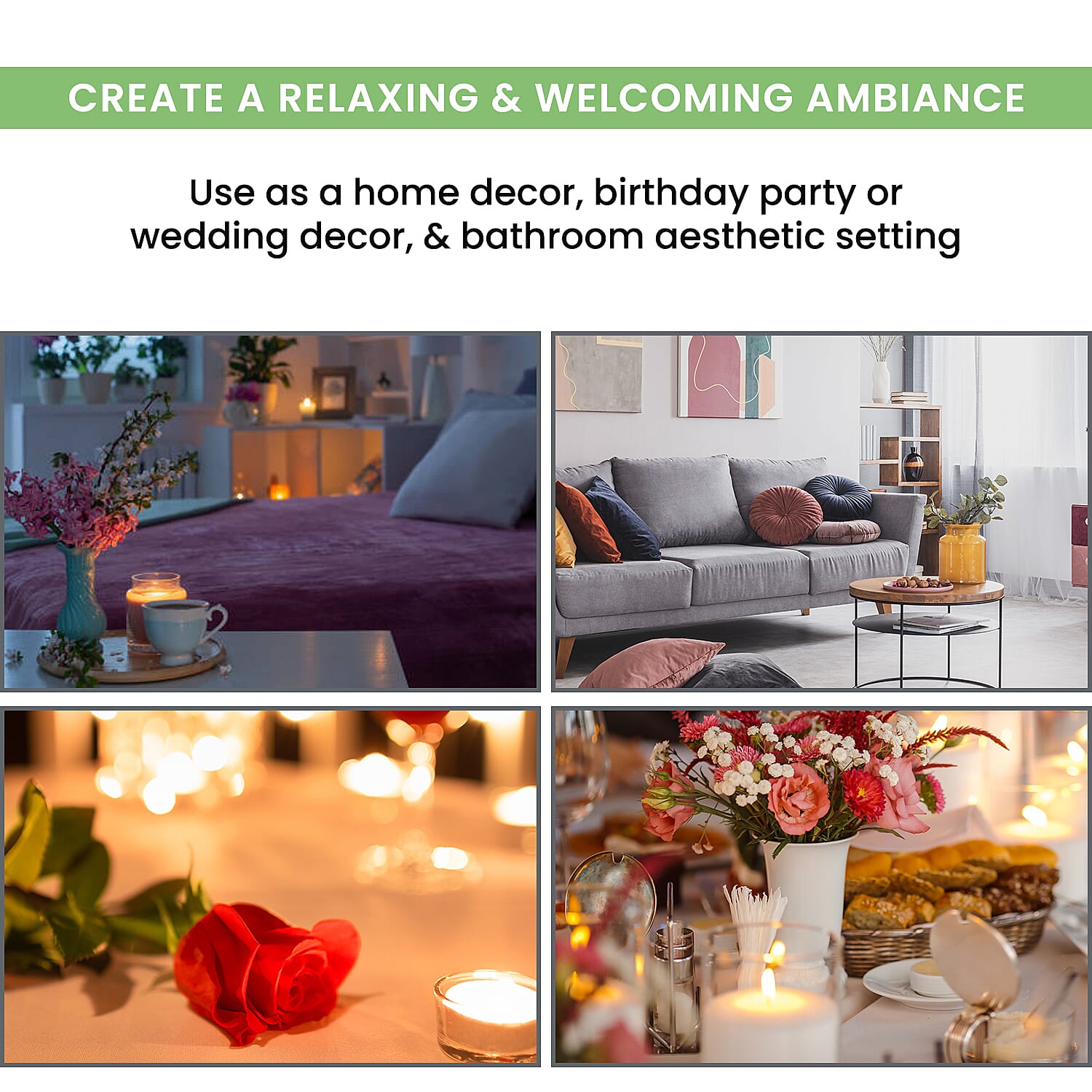 Set of 2 - Glass Candle Votives (Size 7cm) - Green