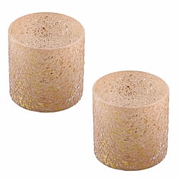 Set of 2 - Glass Candle Votives (Size 7cm) - Green