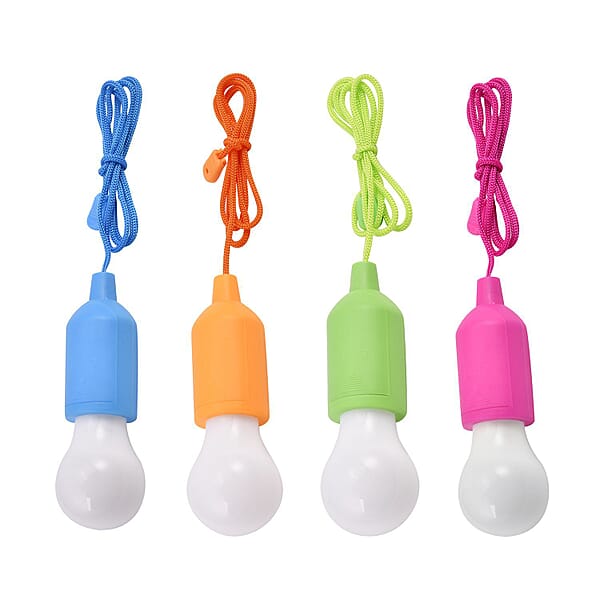 Set of 4 Pull Cord LED Light (Size 16.5x5.5x5.5 cm) Multi Colour 7326168 TJC
