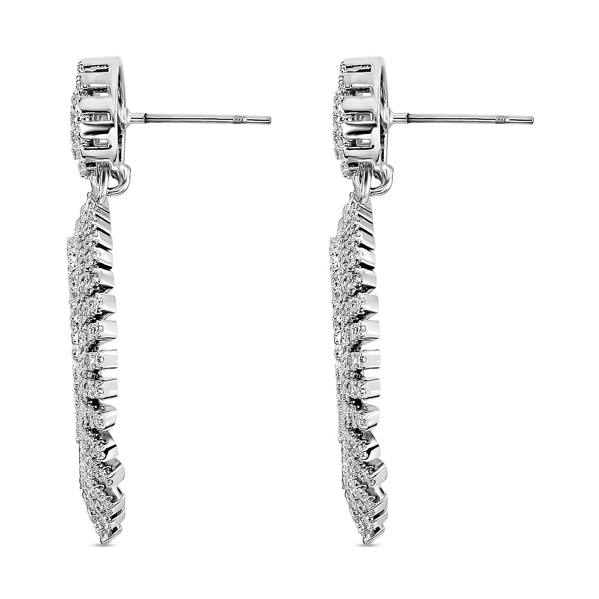 NY Close Out- Cubic Zirconia Open Circle Dangle Earrings