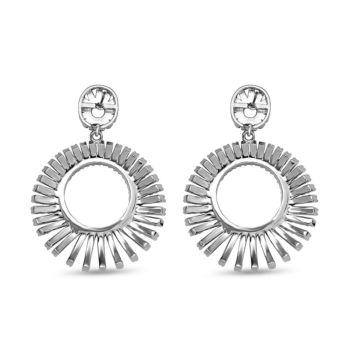 NY Close Out- Cubic Zirconia Open Circle Dangle Earrings