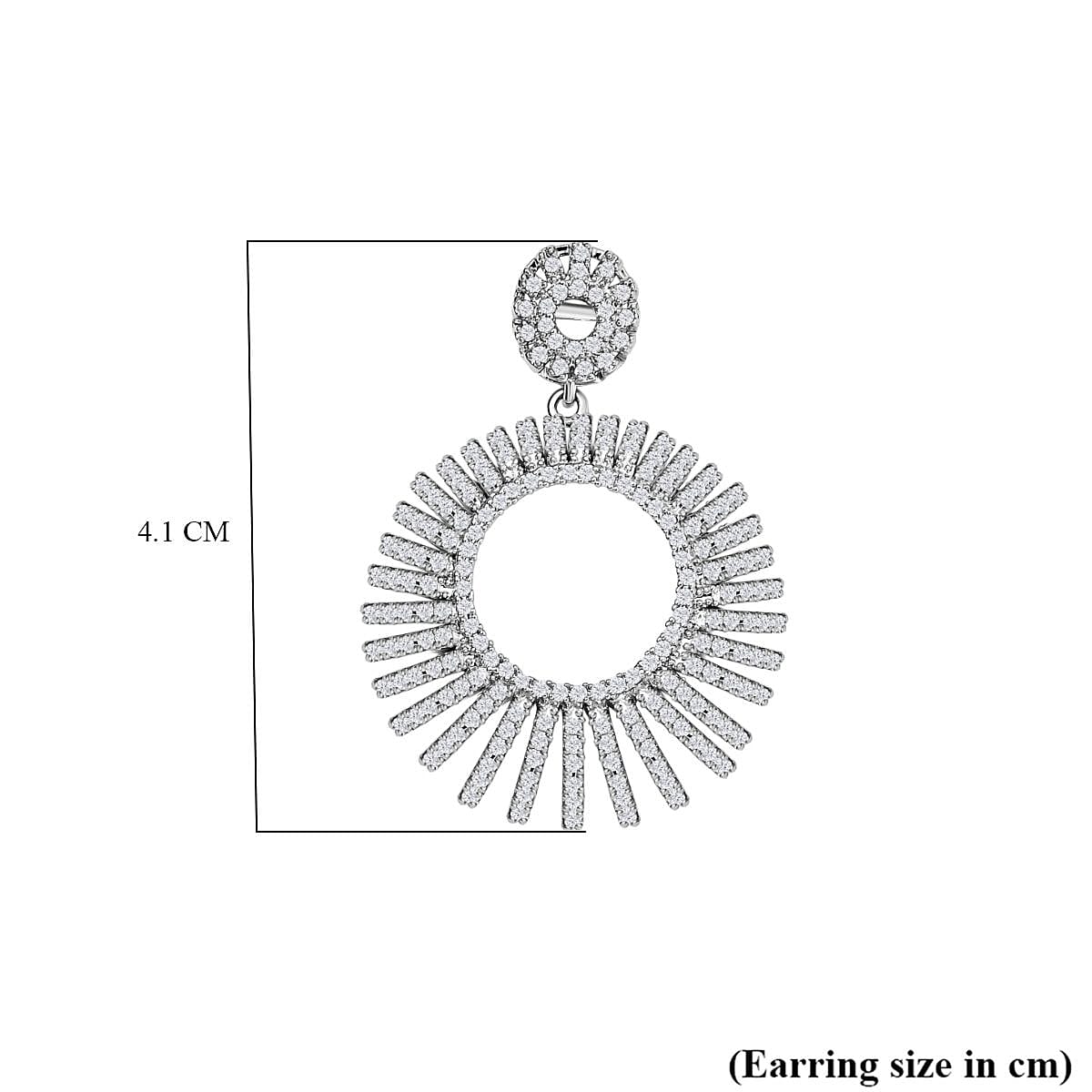 NY Close Out- Cubic Zirconia Open Circle Dangle Earrings