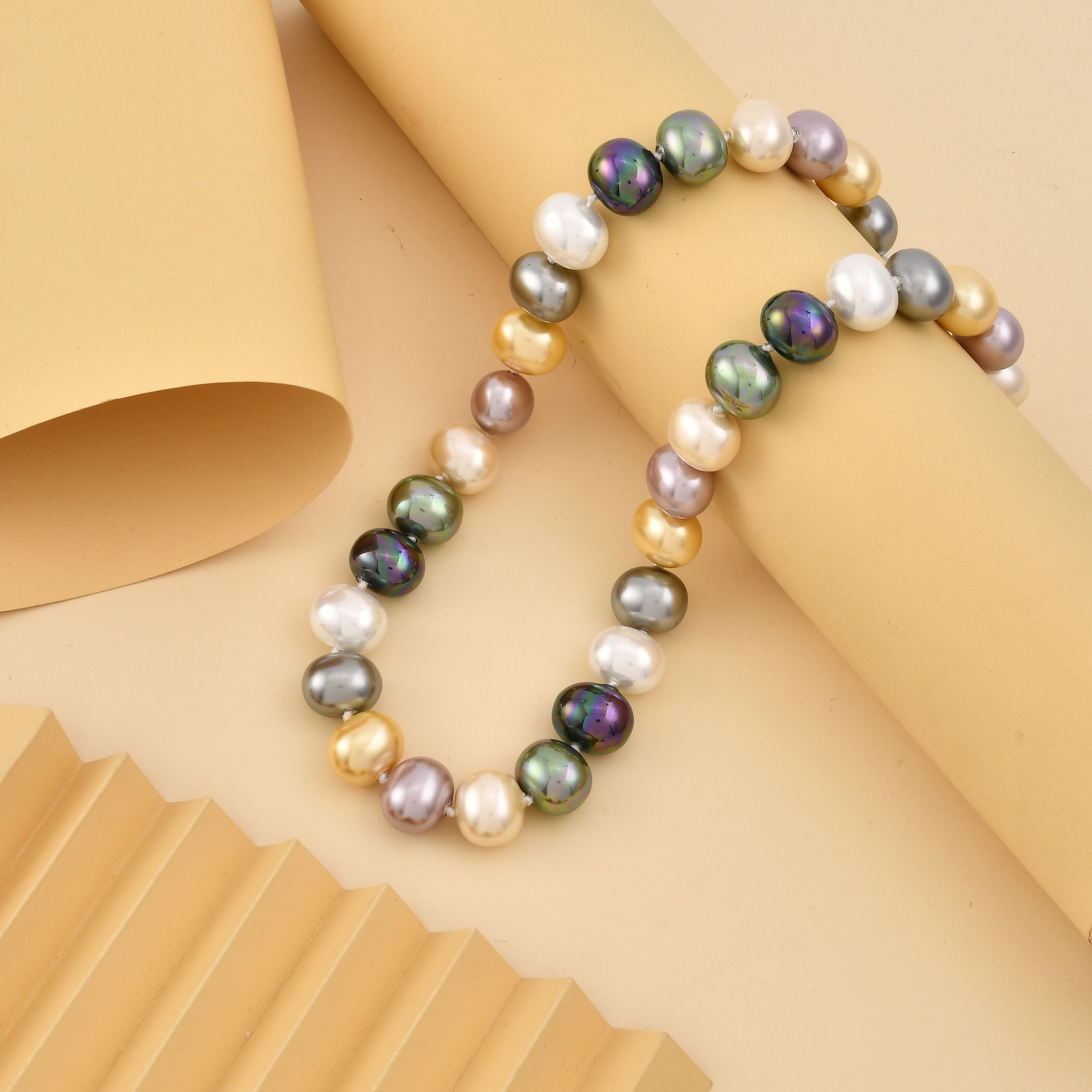 One Time Close Out Deal - Multi Colour Shell Pearl Necklace (Size - 20)