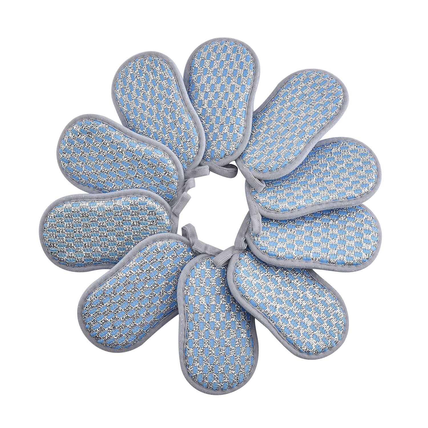 Pack of 10 - Multi Purpose Cleaning Sponges (Size 15x9 cm) - Light Blue
