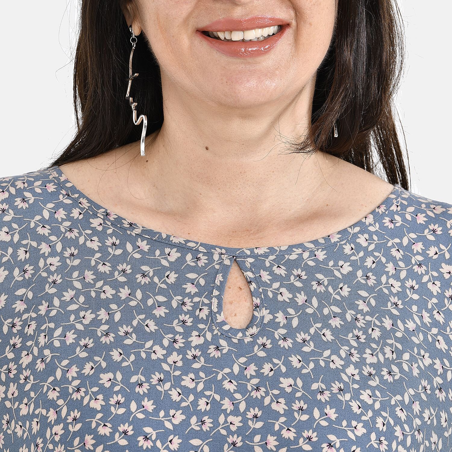 Tamsy 100% Viscose Floral Pattern Top (One Size, 8-18) - Sunset Yellow