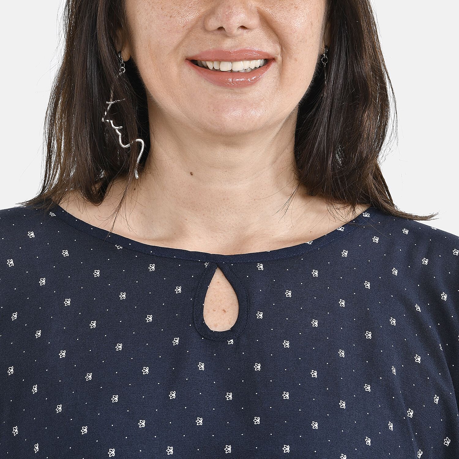 Tamsy 100% Viscose Floral Pattern Top (One Size, 8-18) - Sunset Yellow