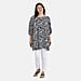 Tamsy 100% Viscose Abstract Print Top (One Size, 8-16) - Black & White