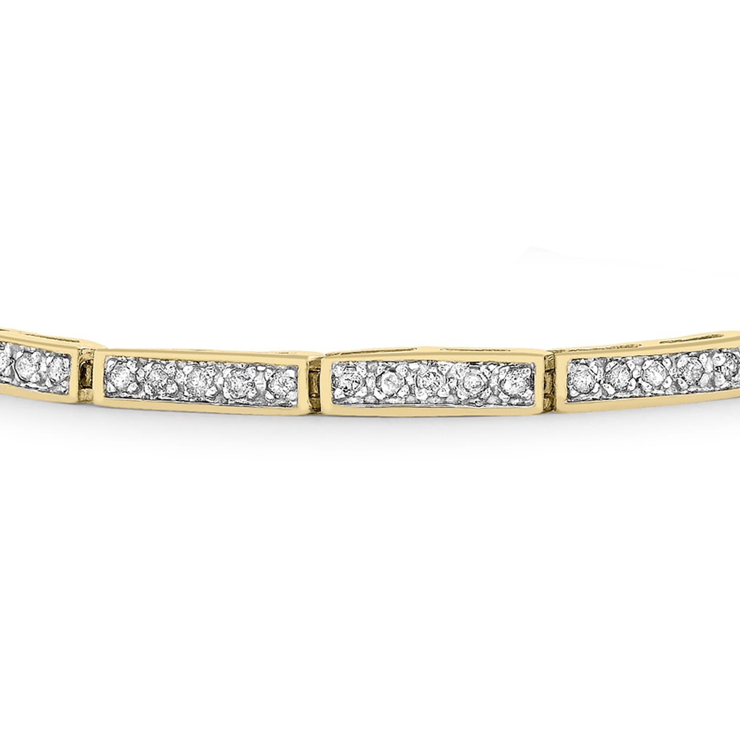 9K Yellow Gold   White Diamond  Bracelet (Size - 6.9) 0.88 ct,  Gold Wt. 4.79 Gms  0.880  Ct.