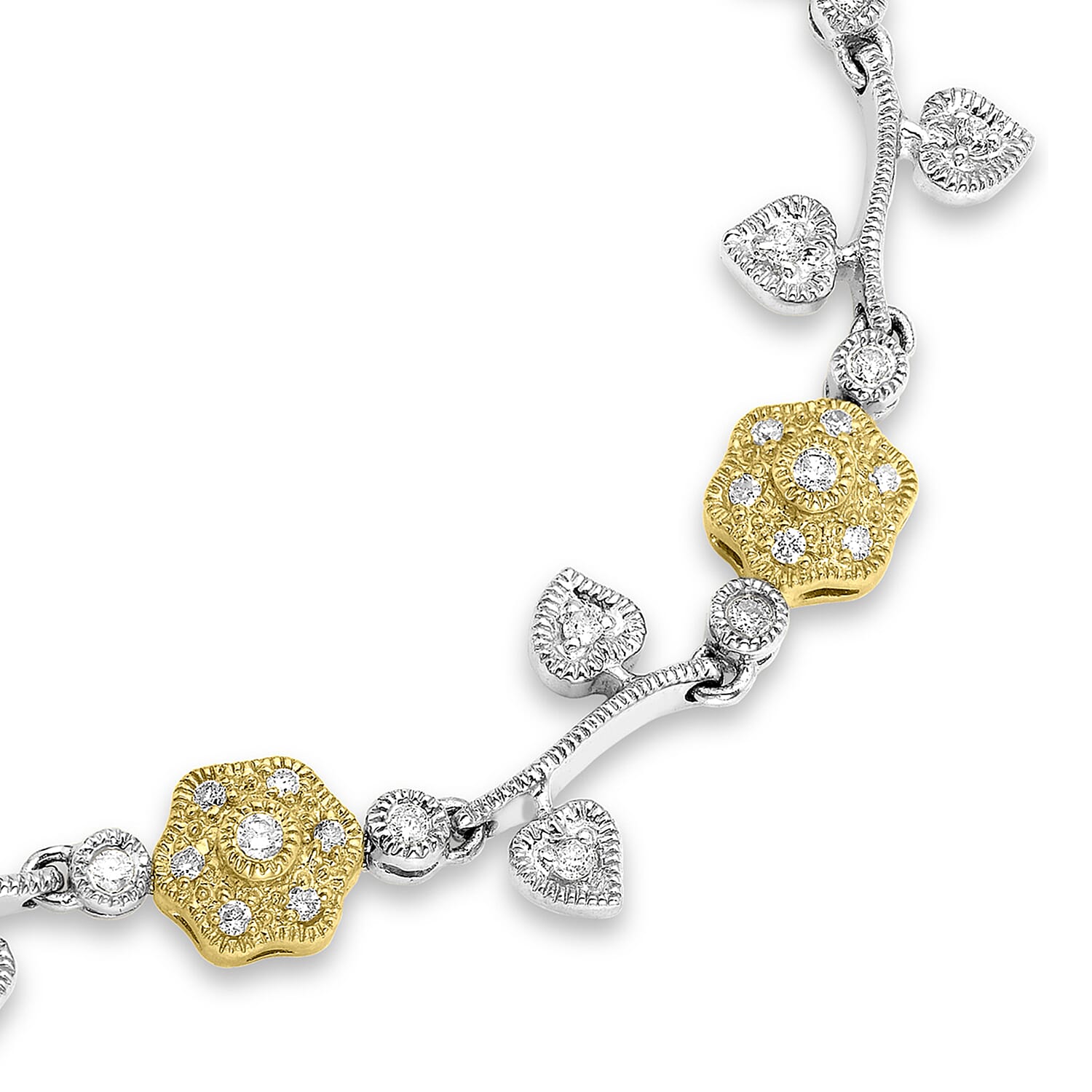 9K Yellow Gold   White Diamond  Bracelet (Size - 7.85) 1.00 ct,  Gold Wt. 11 Gms  1.000  Ct.