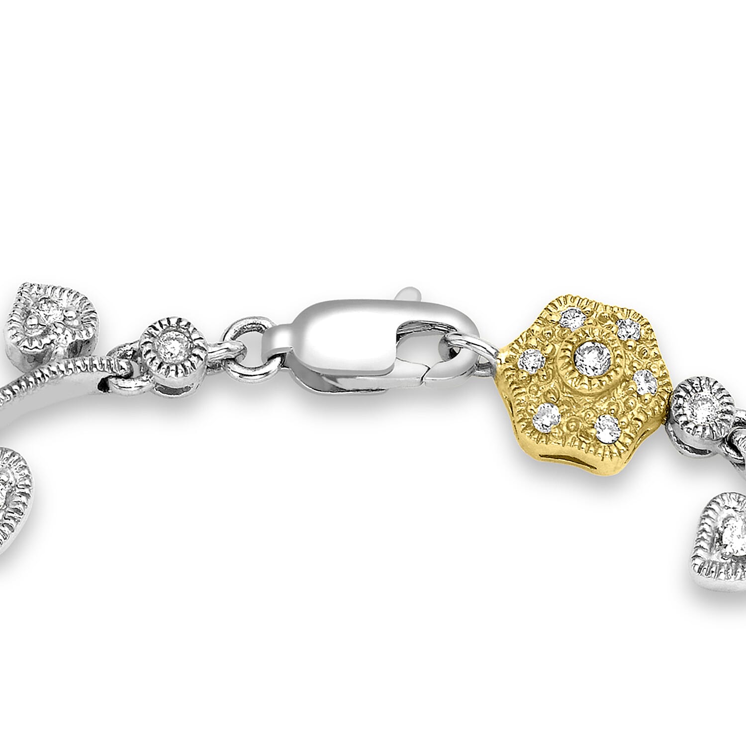 9K Yellow Gold   White Diamond  Bracelet (Size - 7.85) 1.00 ct,  Gold Wt. 11 Gms  1.000  Ct.