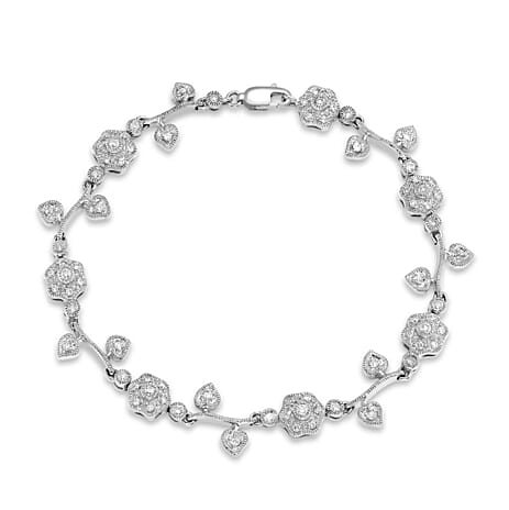 9K Yellow Gold   White Diamond  Bracelet (Size - 7.85) 1.00 ct,  Gold Wt. 11 Gms  1.000  Ct.