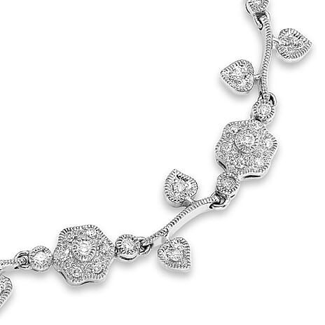 9K Yellow Gold   White Diamond  Bracelet (Size - 7.85) 1.00 ct,  Gold Wt. 11 Gms  1.000  Ct.