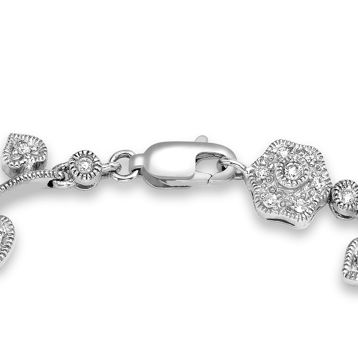 9K Yellow Gold   White Diamond  Bracelet (Size - 7.85) 1.00 ct,  Gold Wt. 11 Gms  1.000  Ct.