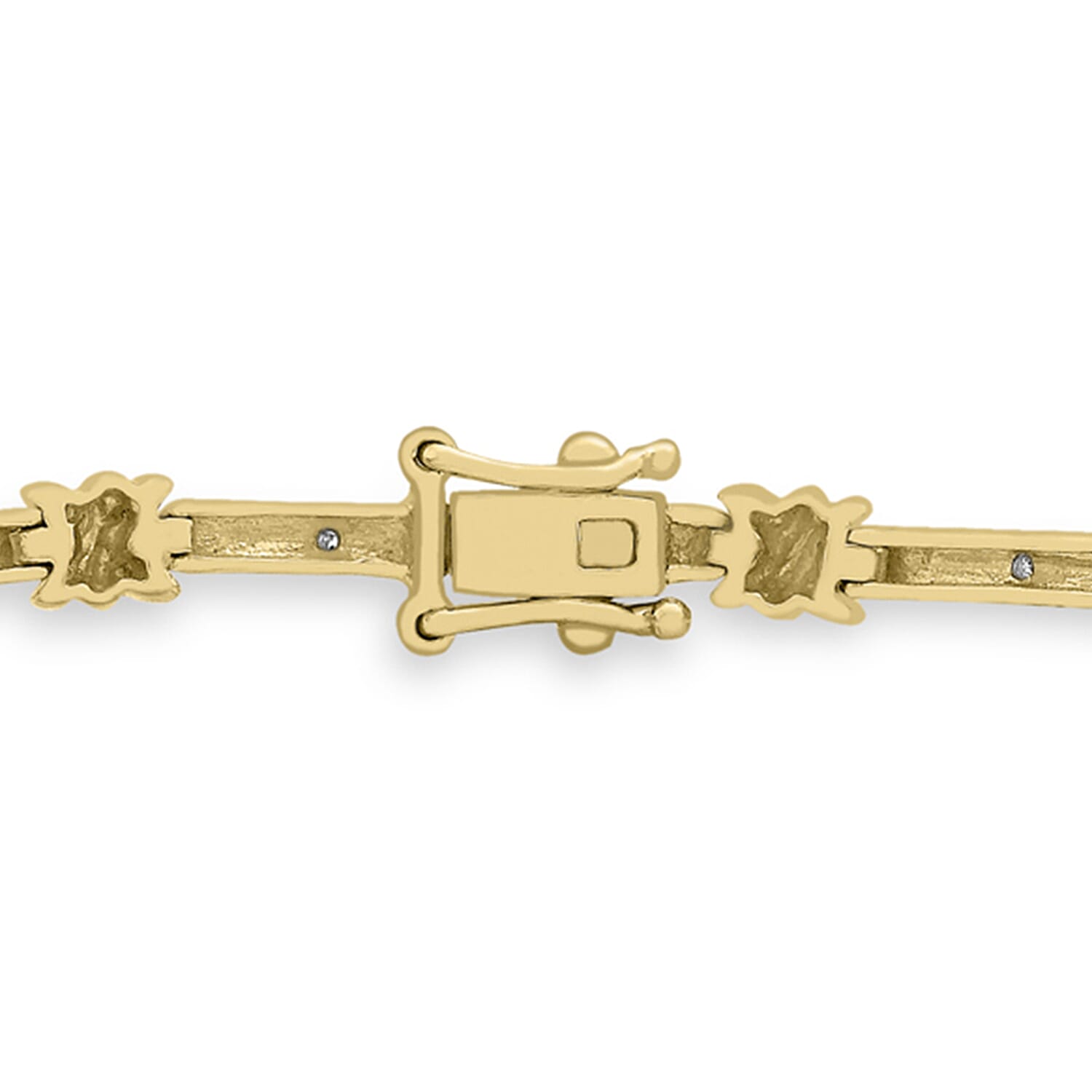 9K Yellow Gold   White Diamond  Bracelet (Size - 7) 0.10 ct,  Gold Wt. 6 Gms  0.100  Ct.