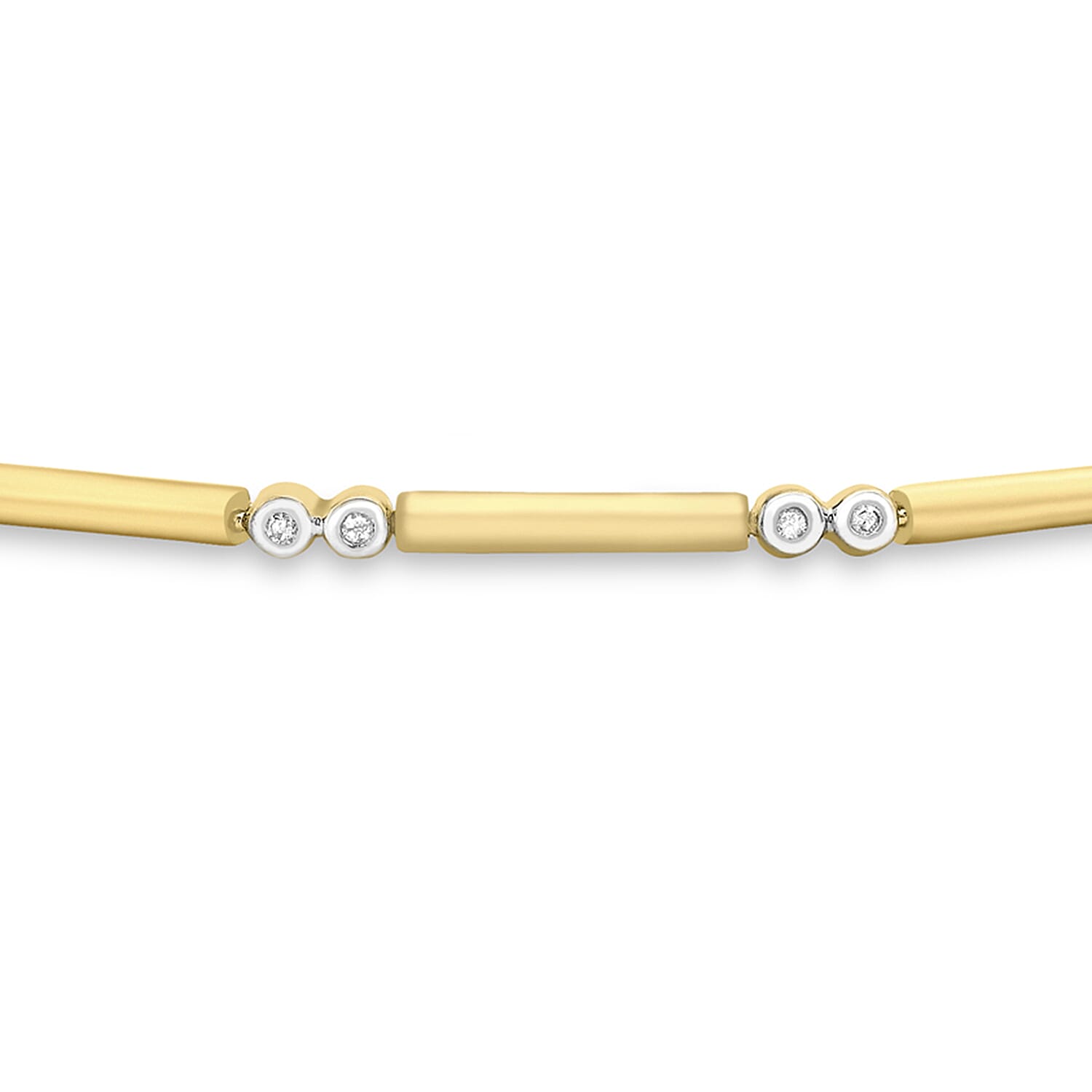 9K Yellow Gold   White Diamond  Bracelet (Size - 7) 0.17 ct,  Gold Wt. 5.3 Gms  0.170  Ct.