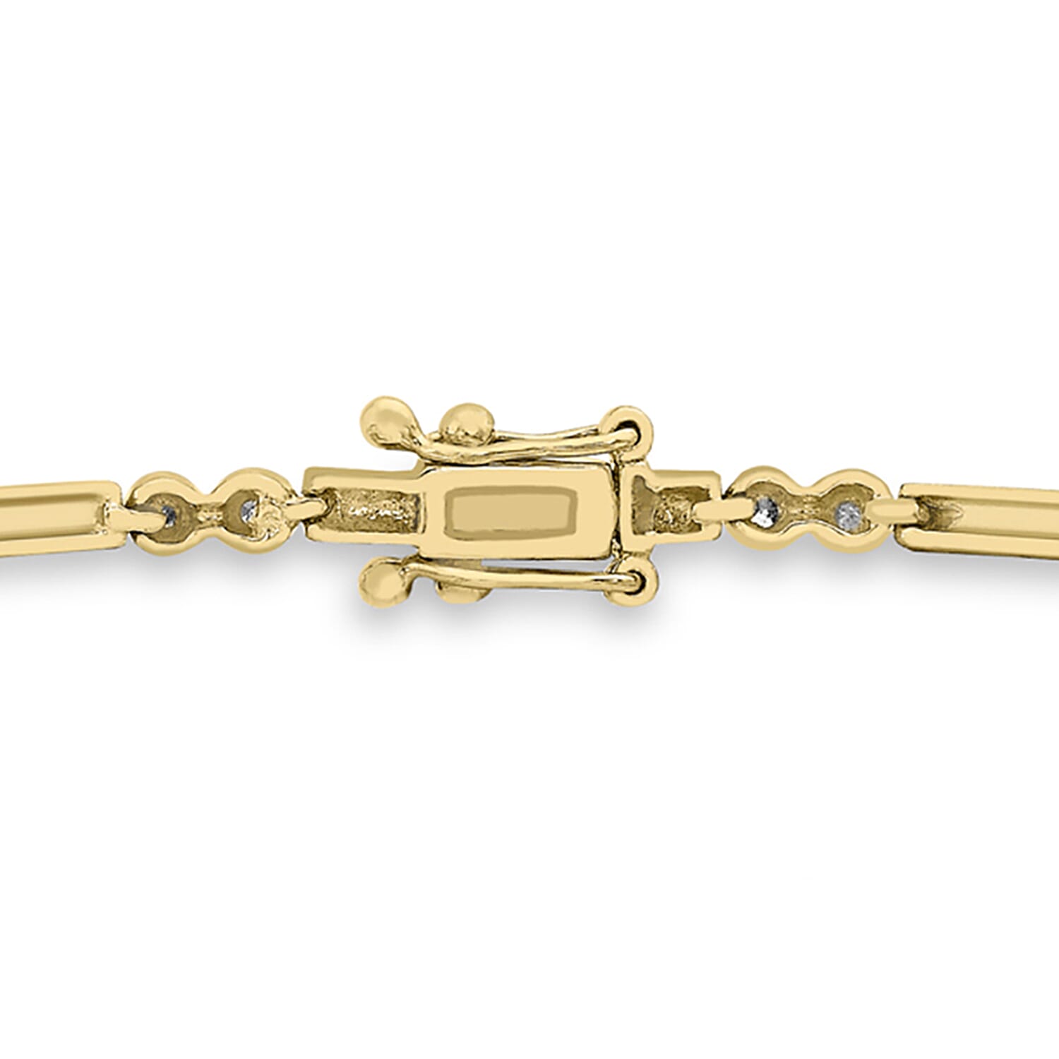 9K Yellow Gold   White Diamond  Bracelet (Size - 7) 0.17 ct,  Gold Wt. 5.3 Gms  0.170  Ct.