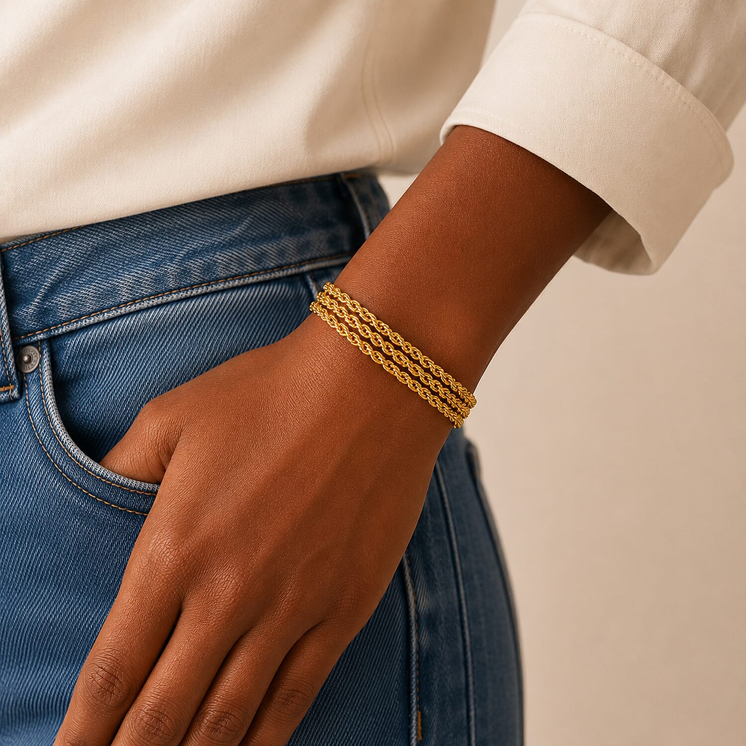 9K Yellow Gold  Bracelet (Size - 7),  Gold Wt. 5.5 Gms