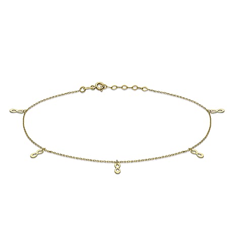 9K Yellow Gold  Anklet,  Gold Wt. 0.84 Gms