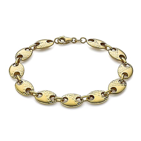 9K Yellow Gold 8.5mm Half Diamond Cut Puffed Rambo Chain