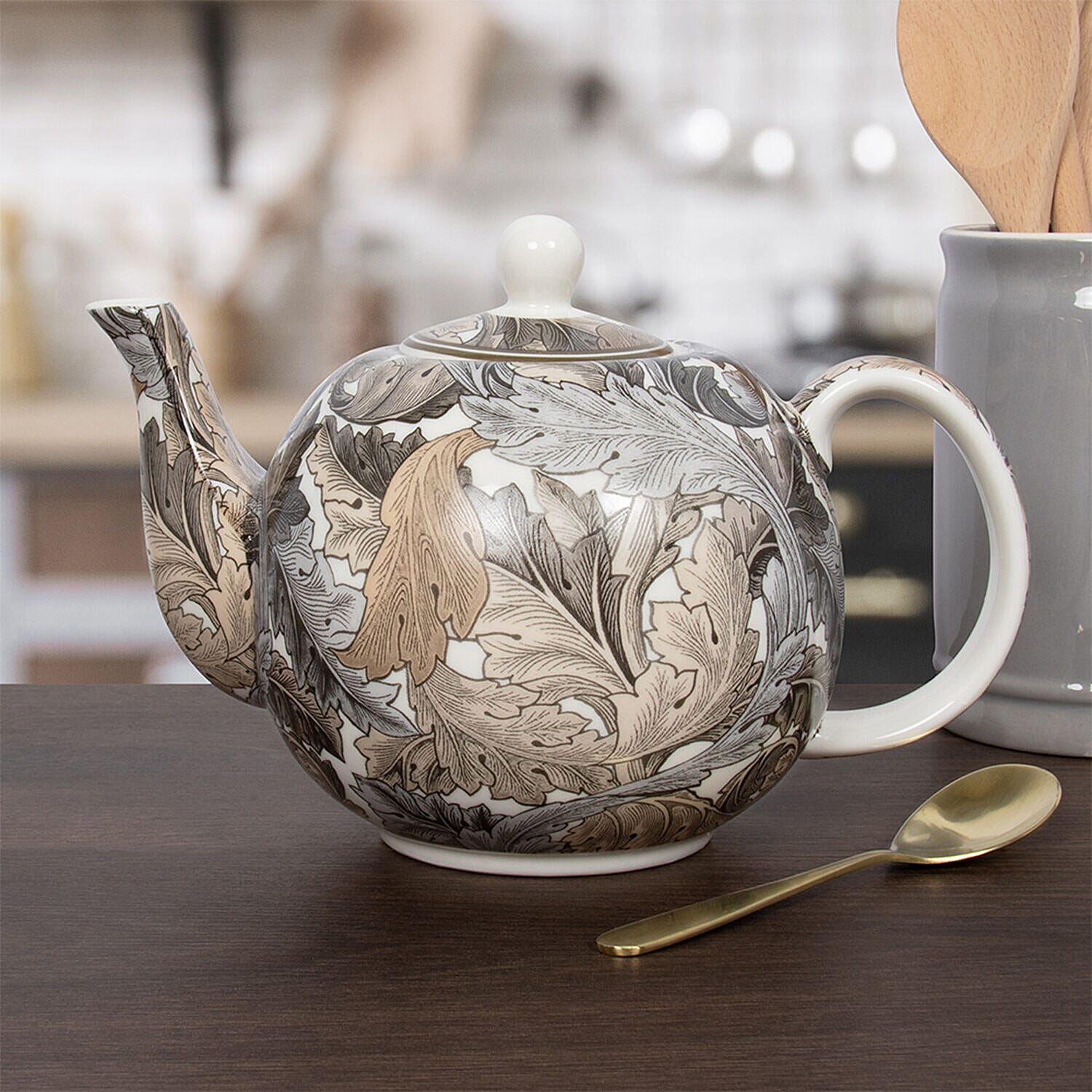 William Morris Acanthus Lidded Teapot (Size 24x16x15 Cm) - Grey