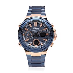Case allloy case Multifunctional key Movement AL35/Japan Movement electronic Movement Brand GENOA Plated PNP rose gold black plating Dial black multifunctional literal LED rose gold scale