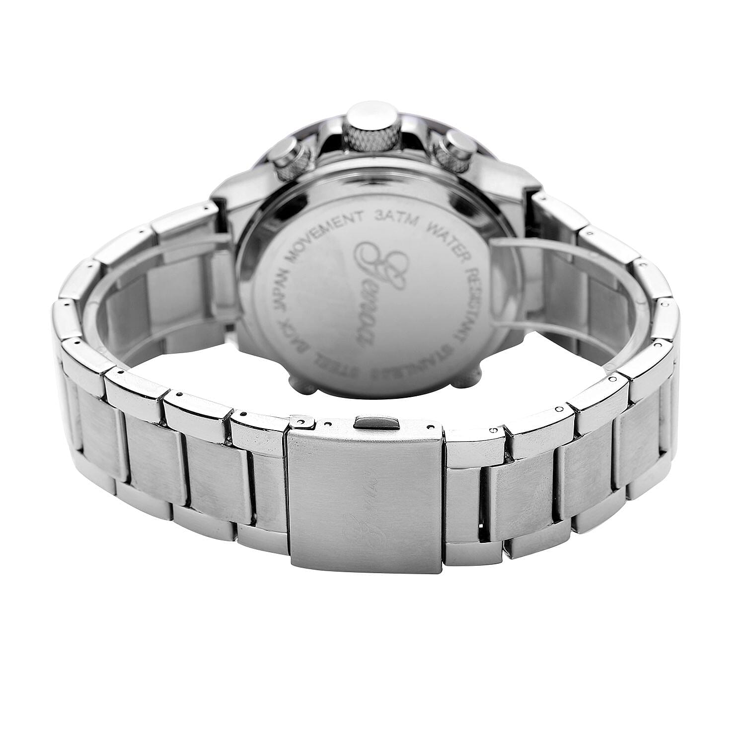 GENOA Japan Movement and Electronic Movement Steel Plated 3ATM Water Resistant Watch with Silver Stainless Steel Strap