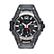 GENOA Japanese and Electronic Movement 5 ATM Water Resistant Watch with Black TPU Strap and Silver Colour Scale - Black