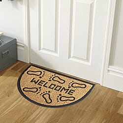 Set of 2 - Rubber Foot Rug and Door Mat (Size 40x60 cm) - Brown & Black