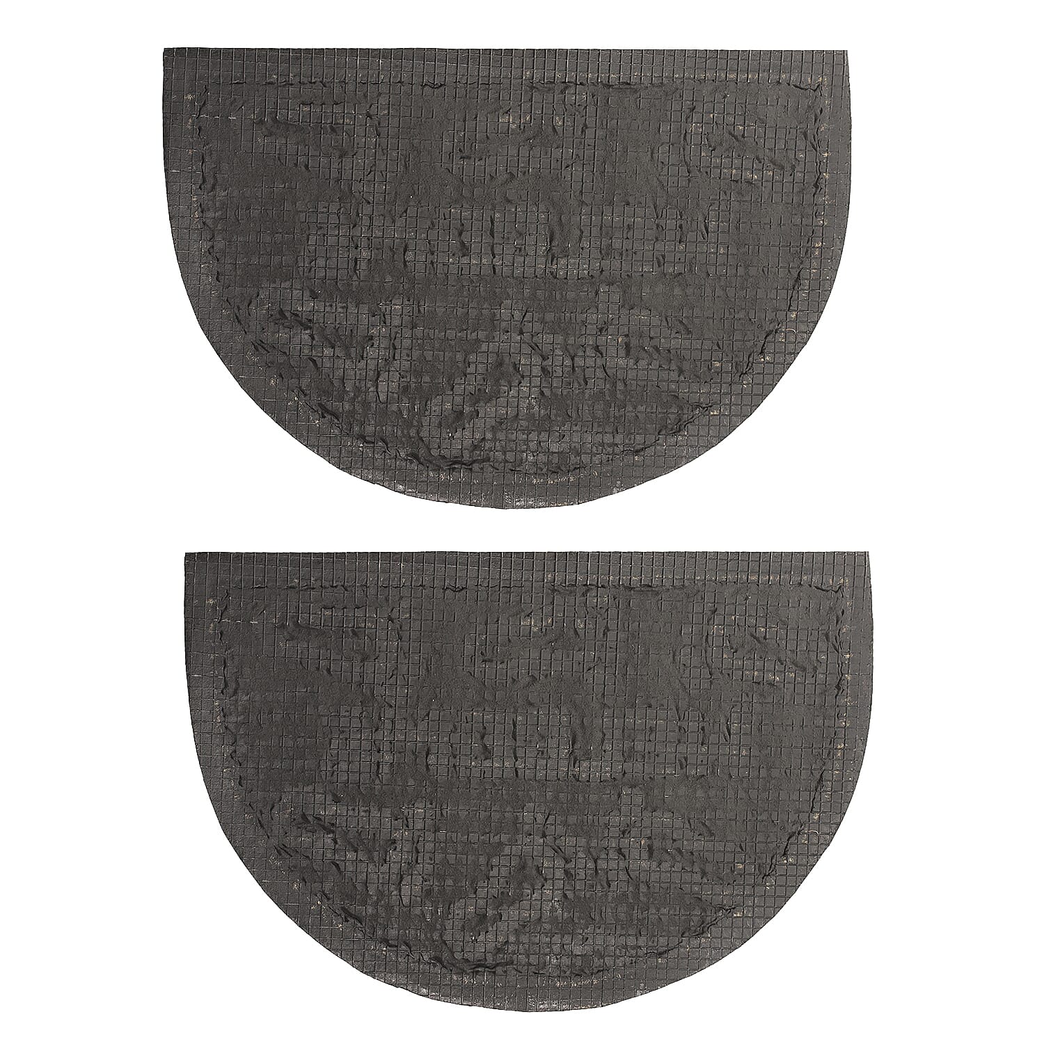 Set of 2 - Rubber Foot Rug and Door Mat (Size 40x60 cm) - Brown & Black
