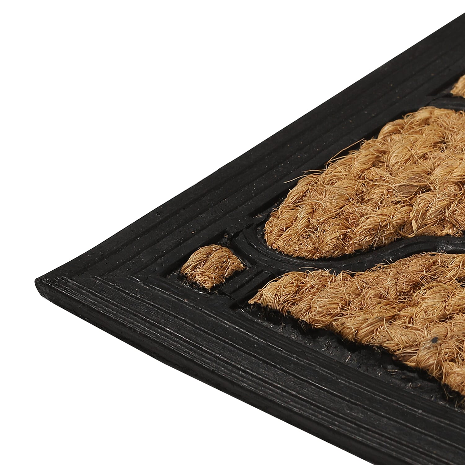 Set of 2 - Rubber Trellis Door Mats (Size 60x40 cm) - Brown & Black
