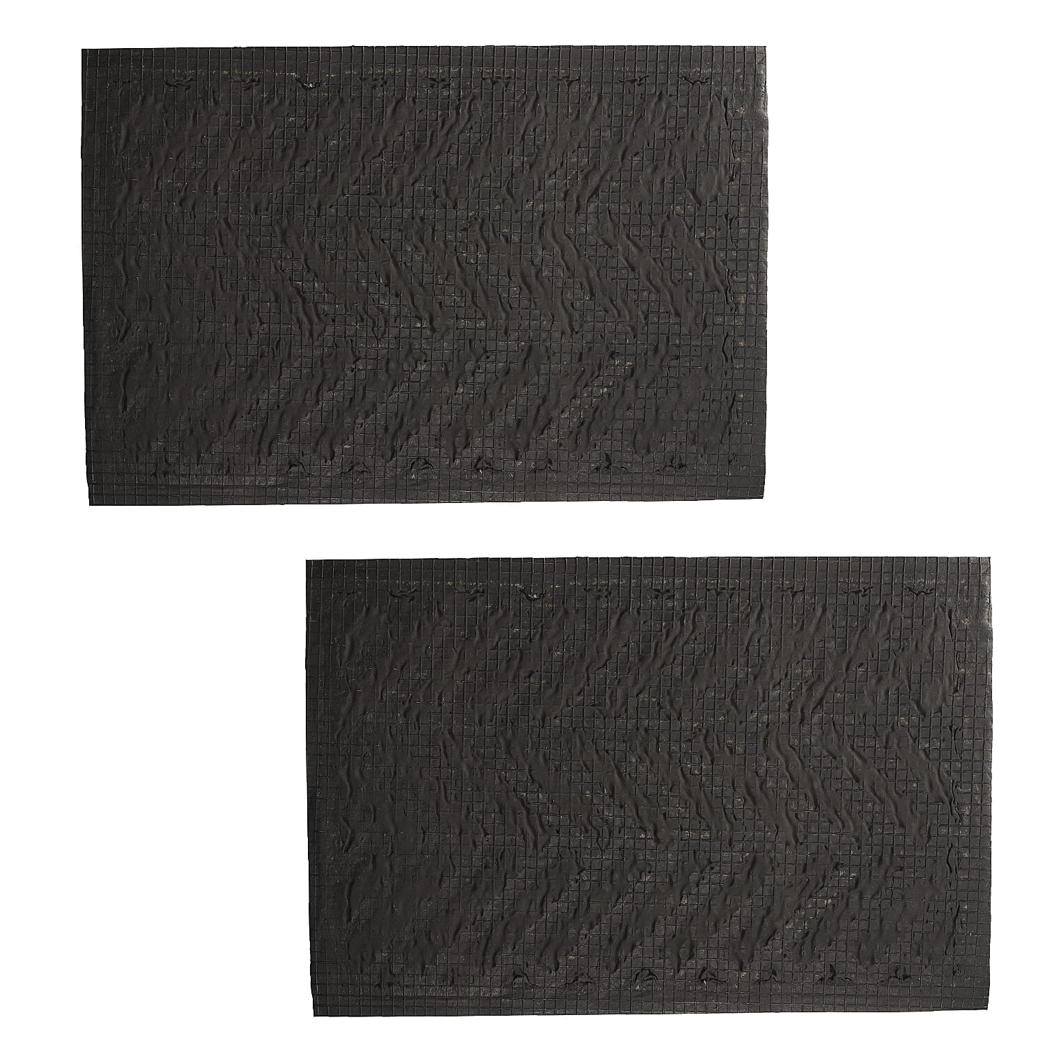 Set of 2 - Rubber Chevron Door Mats (Size 60x40 cm) - Brown & Black