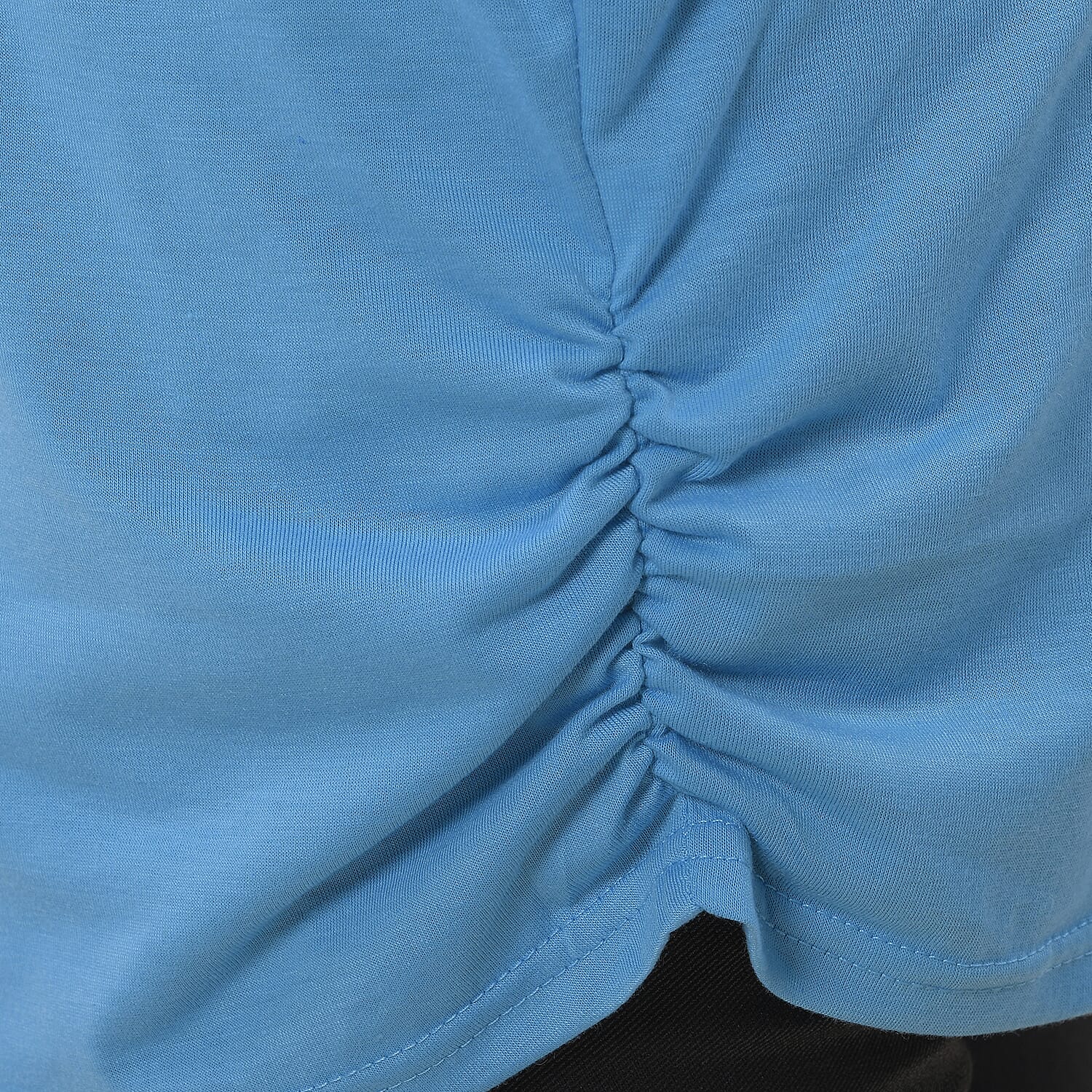 TAMSY V-Neck Knit Drape Top - Blue