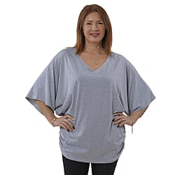 TAMSY V-Neck Knit Drape Top - Green
