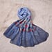 Tamsy Floral Embroidery Scarf - Blue