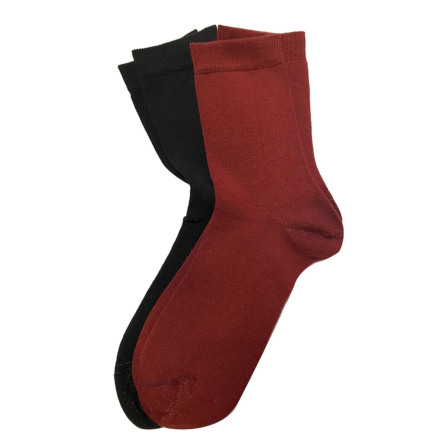 Set of 2 SUVA Silver Socks - Black & Burgundy