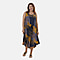 Tamsy 100% Viscose Printed Dress (One Size, 8-18) - Navy