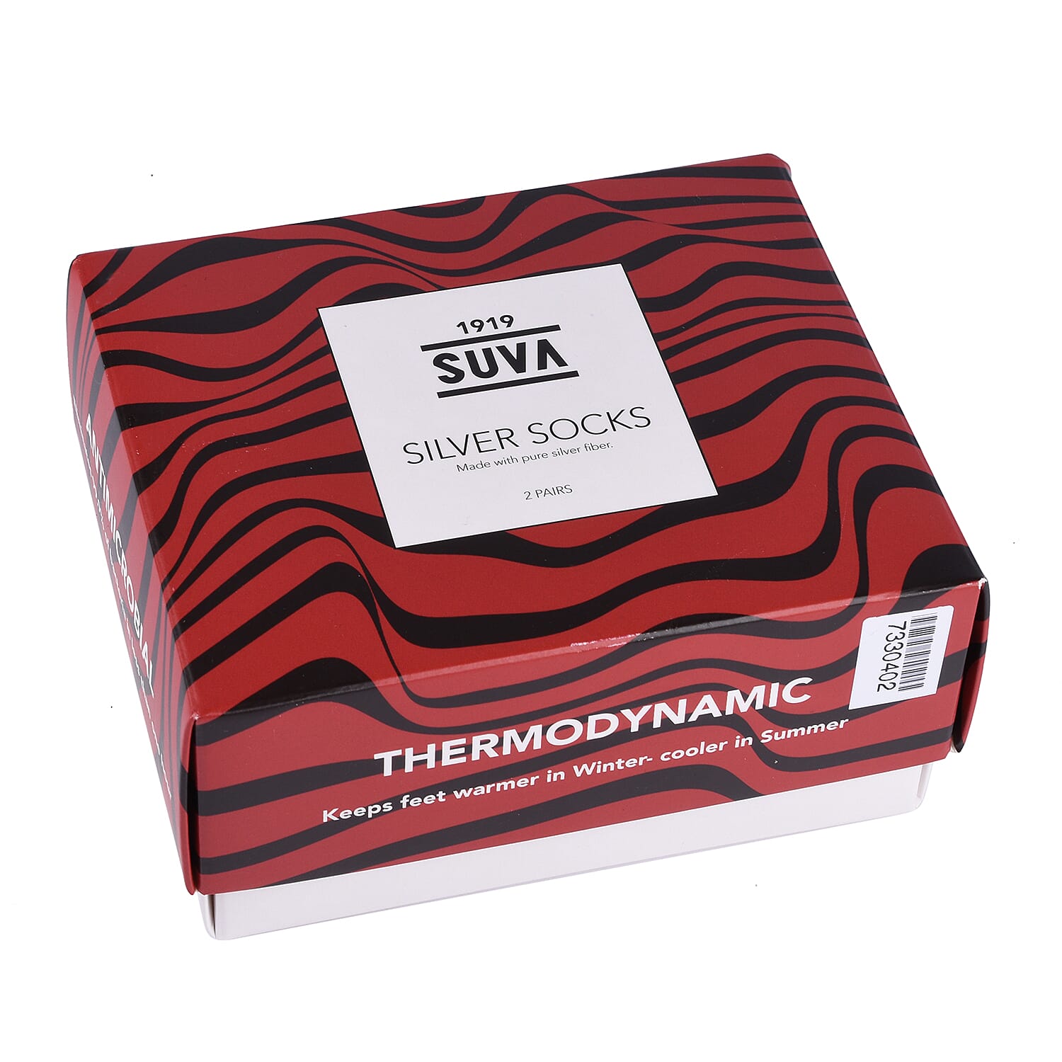 Set of 2 SUVA Silver Socks - Black & Burgundy