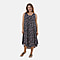Tamsy 100% Viscose Printed Dress (One Size, 8-18) - Black