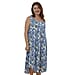 TAMSY Viscose Printed Dress - Grey & White