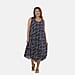 TAMSY Viscose Printed Dress - Grey & White
