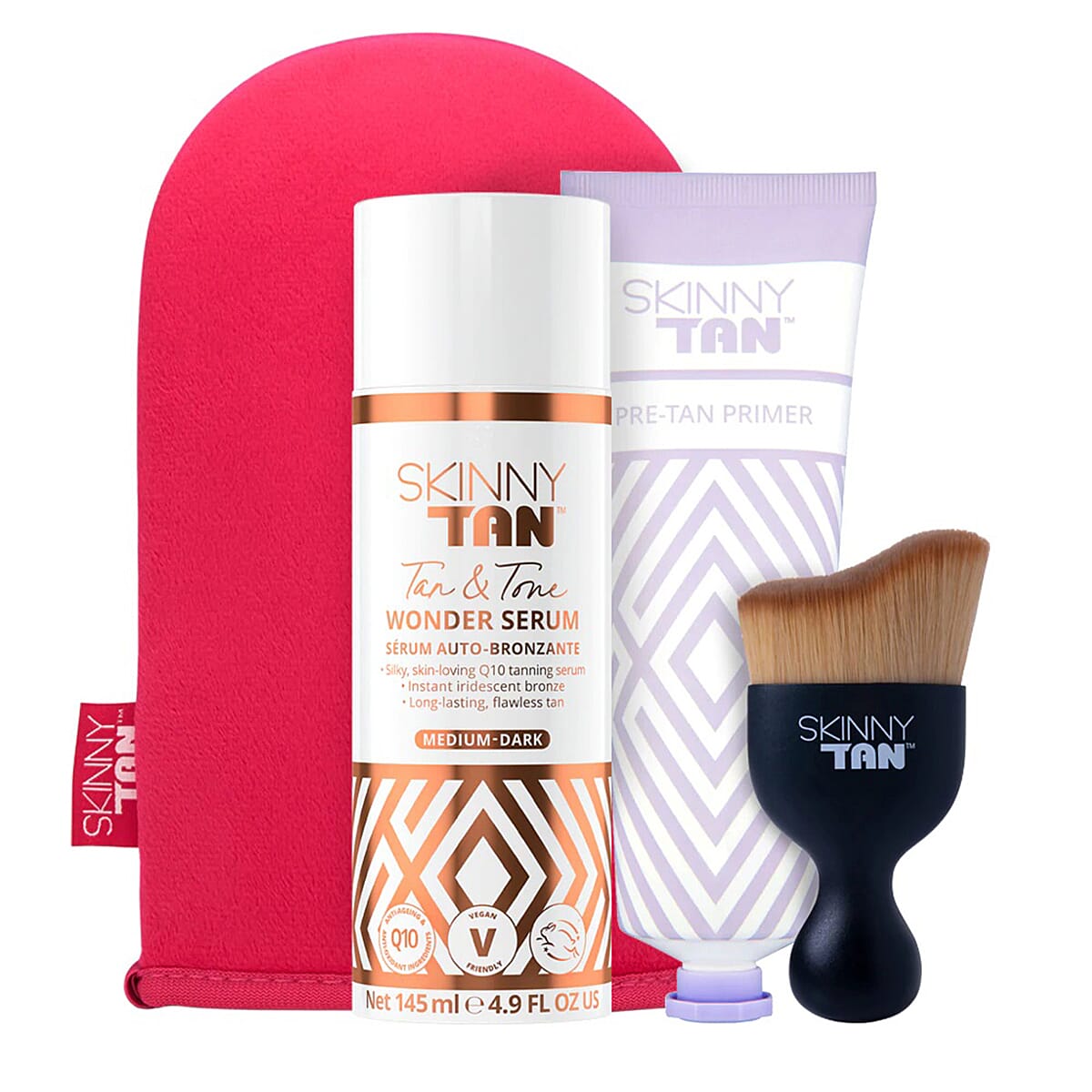 Skinny Tan- Wonder Serum Bundle (Incl. Wonder Serum - 145ml, Pre Tan Primer - 125ml, Miracle Brush & Luxury Tanning Mitt) - Multi