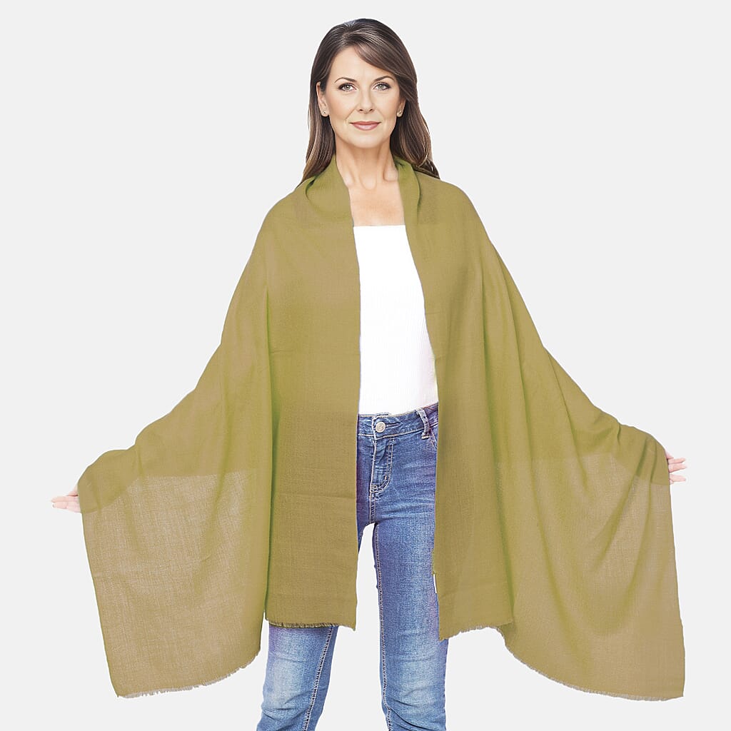 La Marey Cashmere Pashmina Scarf - Light Green