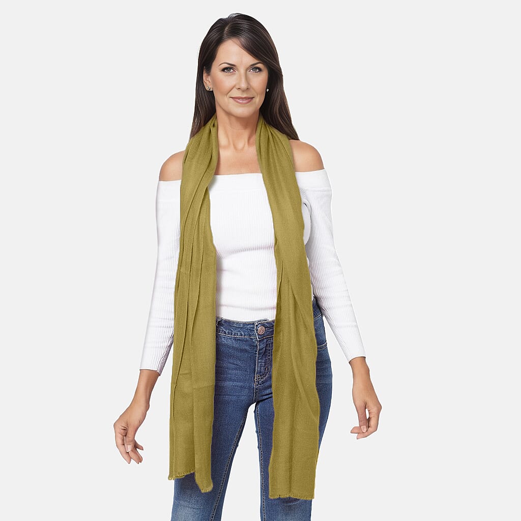 La Marey Cashmere Pashmina Scarf - Light Green