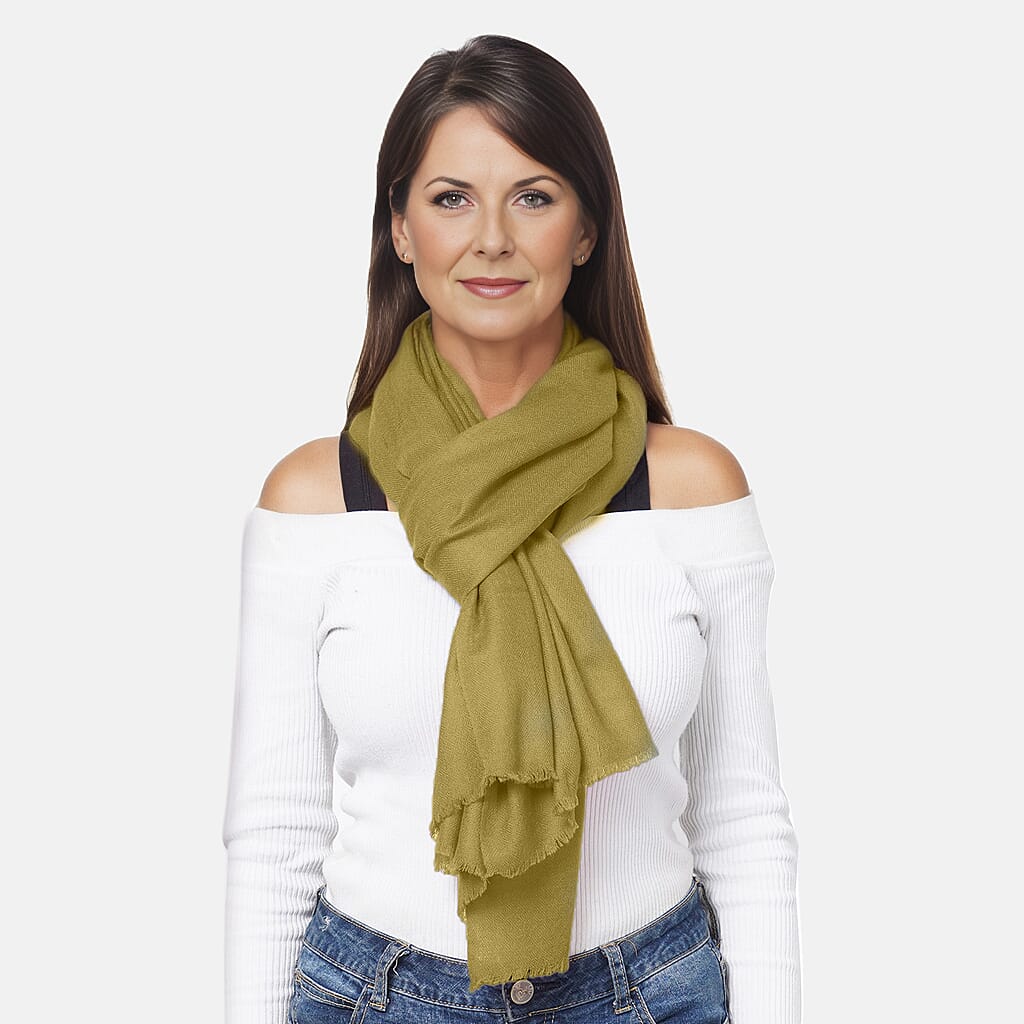 La Marey Cashmere Pashmina Scarf - Light Green