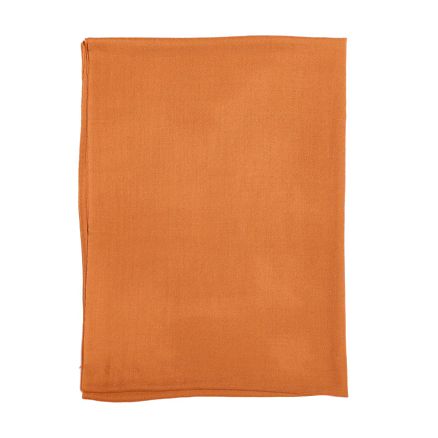 La Marey 100% Cashmere Pashmina Scarf (Size 190x70 Cm) - Orange