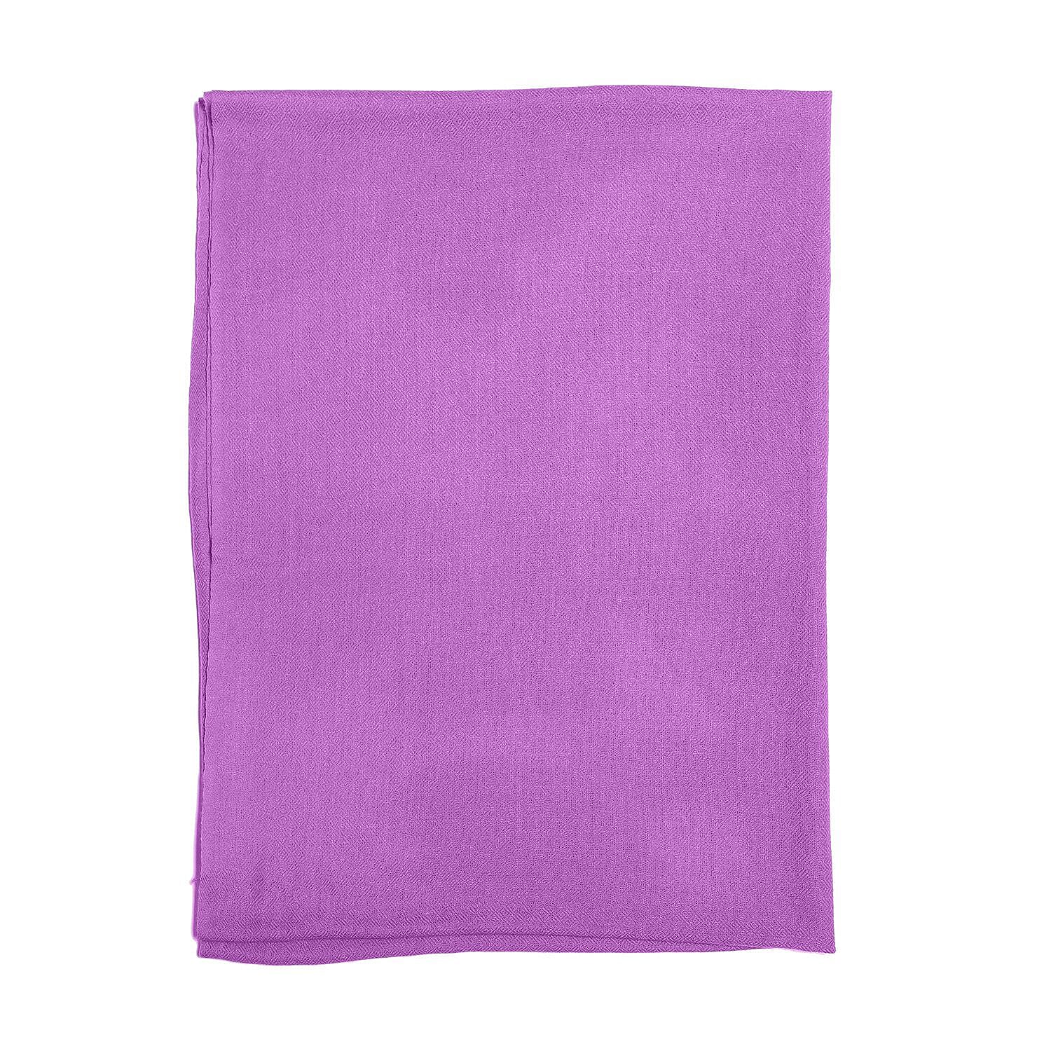 La Marey 100% Cashmere Pashmina Scarf (Size 190x70 Cm) - Lavender