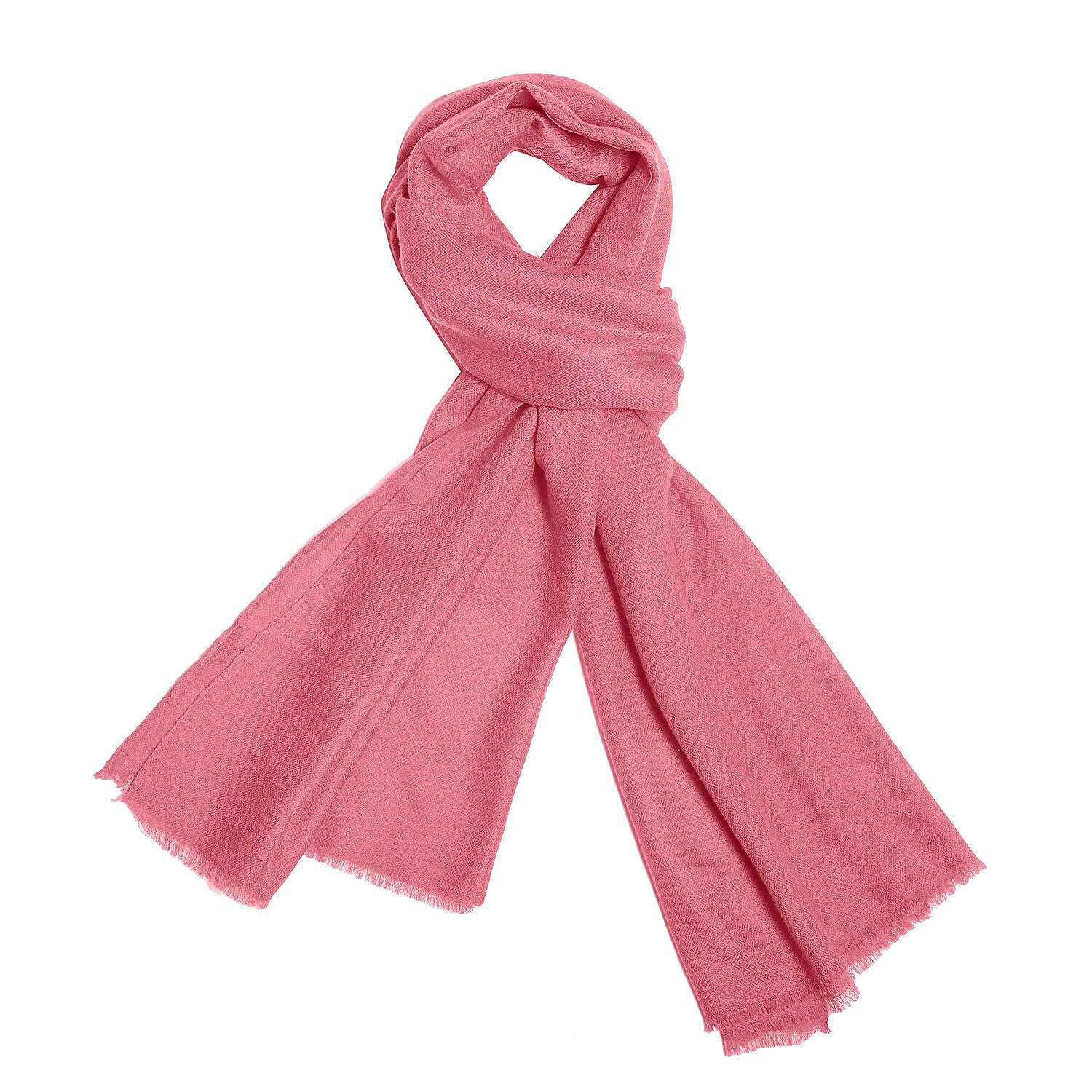 La Marey 100% Cashmere Pashmina Scarf (Size 190x70 Cm) - Blush