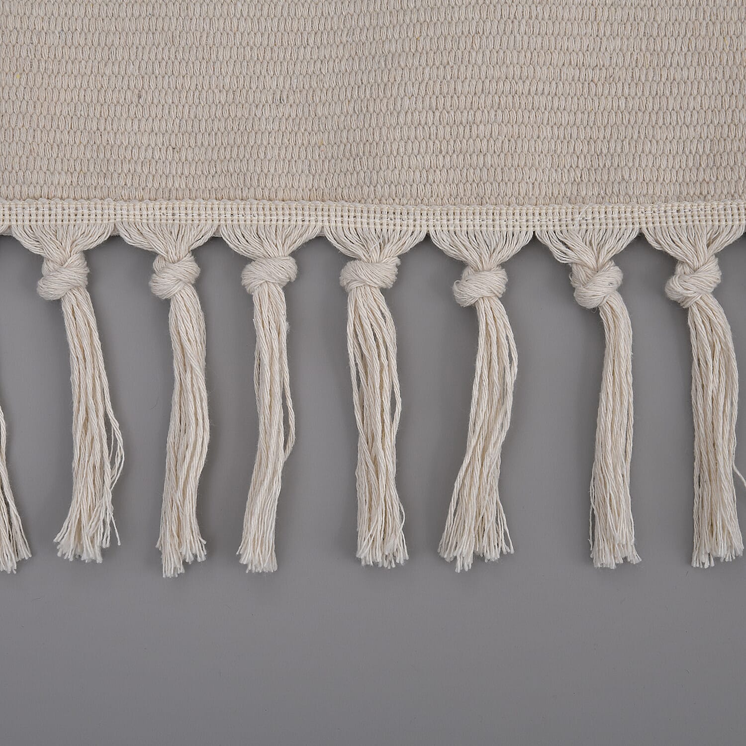 Tribal Pattern Rugs with Tassel Multipurpose Carpet (Size 140x95 Cm) - Cream - Grey